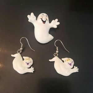 Halloween earring and pin set